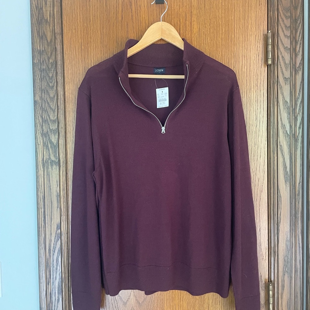 J.Crew Maroon Half-Zip Pullover